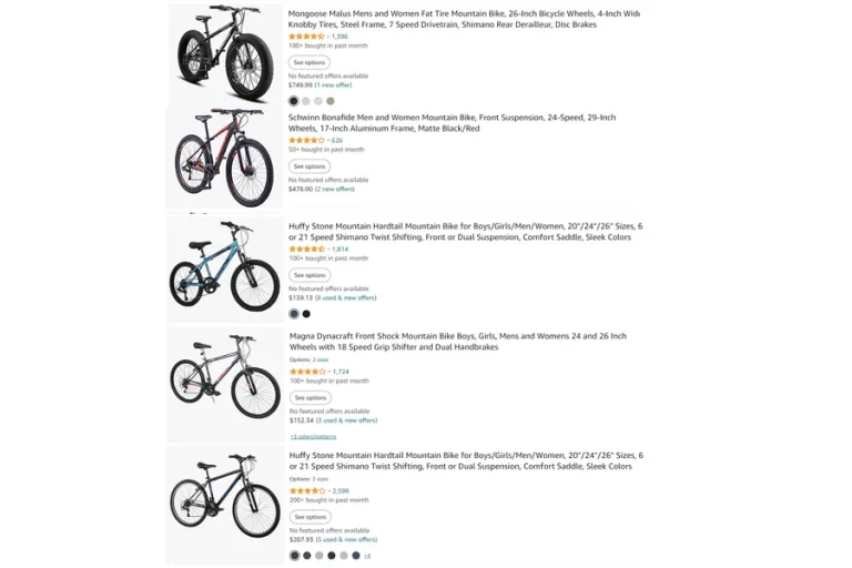 Review Analysis of Amazon’s Hottest Selling Mountain Bikes in the UK in 2024 Reads