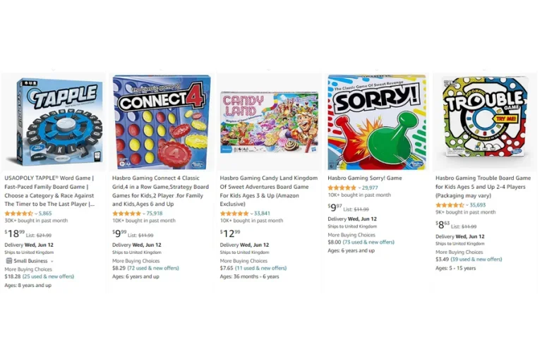 Review analysis of Amazon’s hottest selling board games in the UK