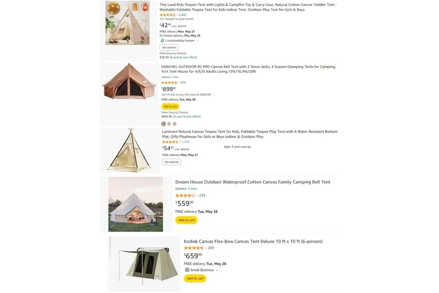 top-selling canvas tents