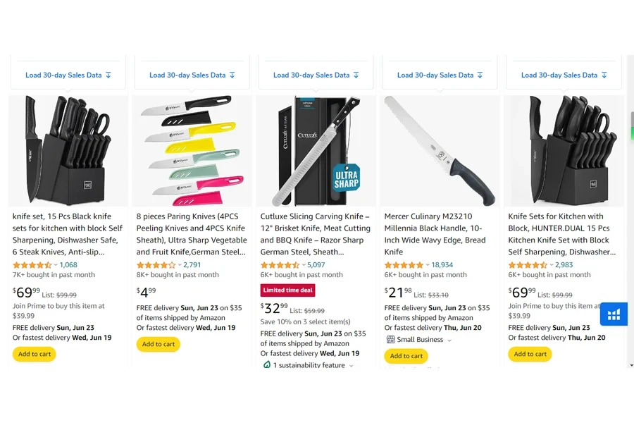 top-selling kitchen knives 