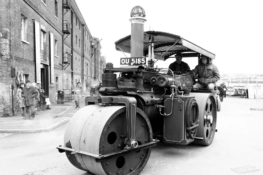 tractor, steam roller, equipment