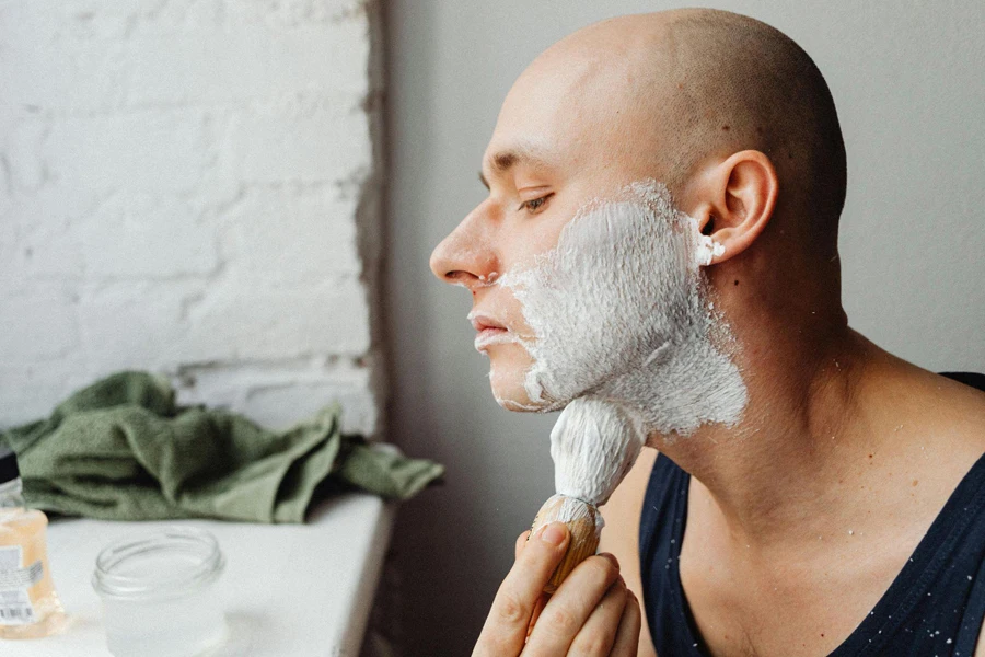 A Man Shaving