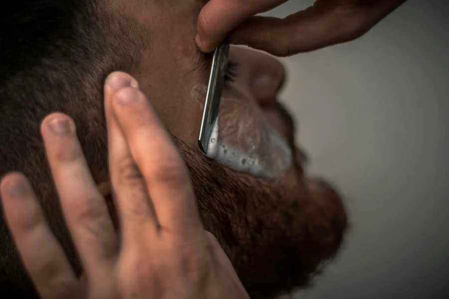 A Man Shaving