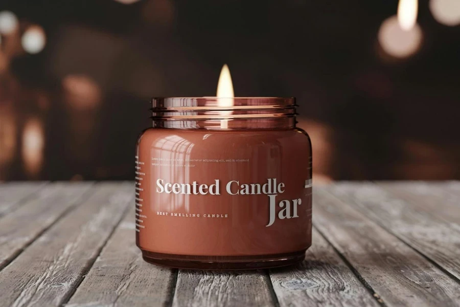 A candle in a jar