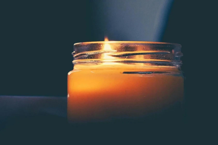 A candle in a jar