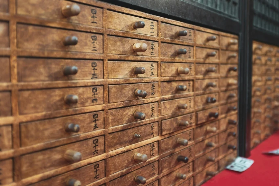 A close-up of a drawer