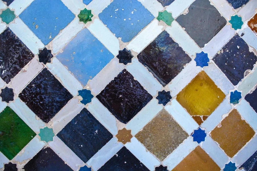 A close-up of a mosaic