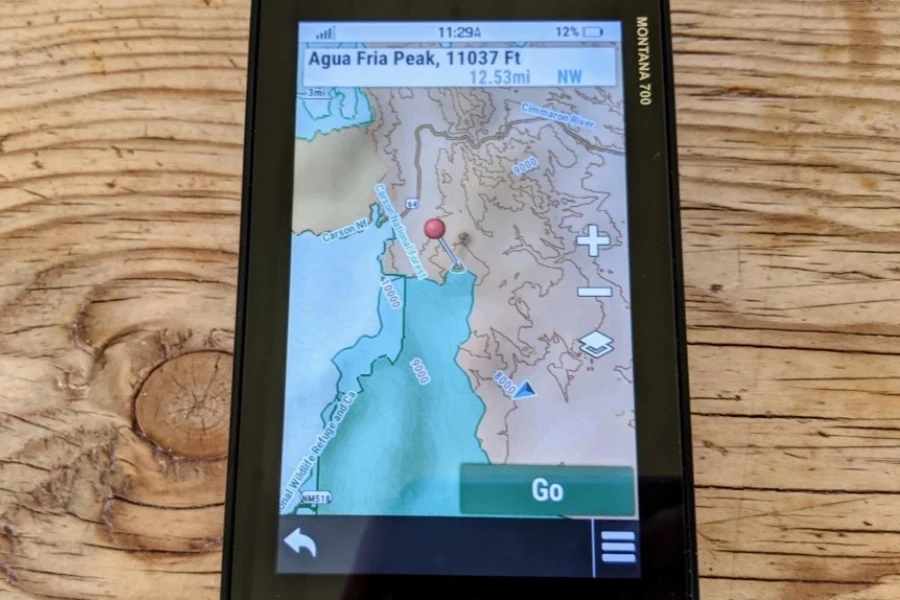 A handheld GPS device with high mapping detail