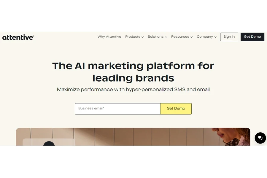 A screenshot of Attentive’s AI SMS marketing platform