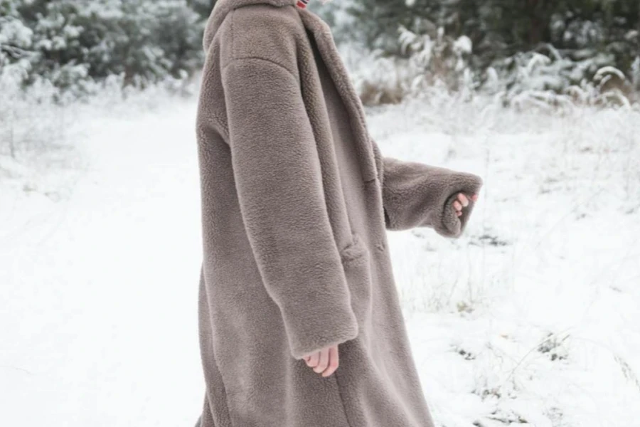 A woman in a heavy-weight fleece jacket