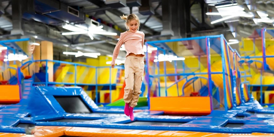 Activities at colorful playground park