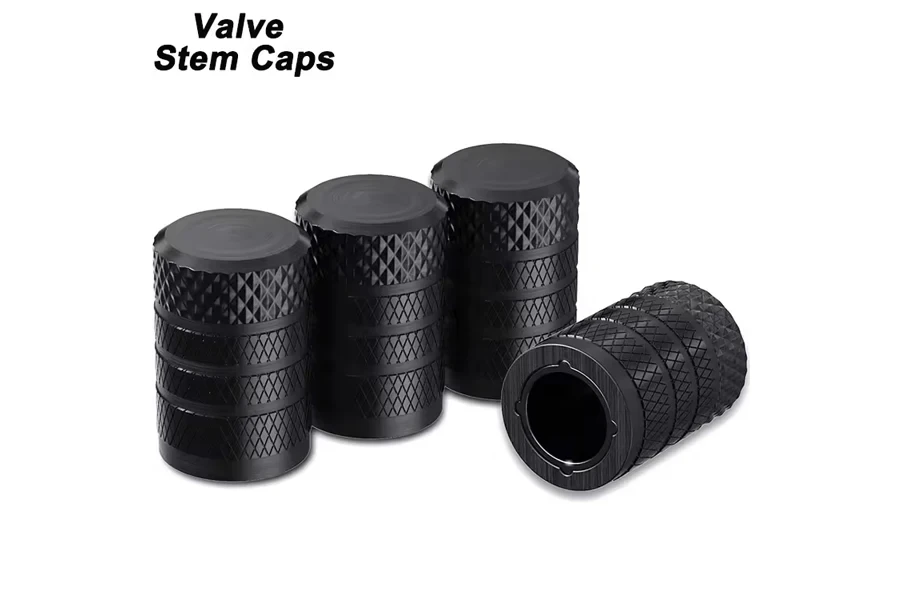 Aluminum Tire Valve Stem Caps Corrosion Resistant Metal Valve Stem Covers with Plastic Liner Universal Car Tire Caps (4 Pack)