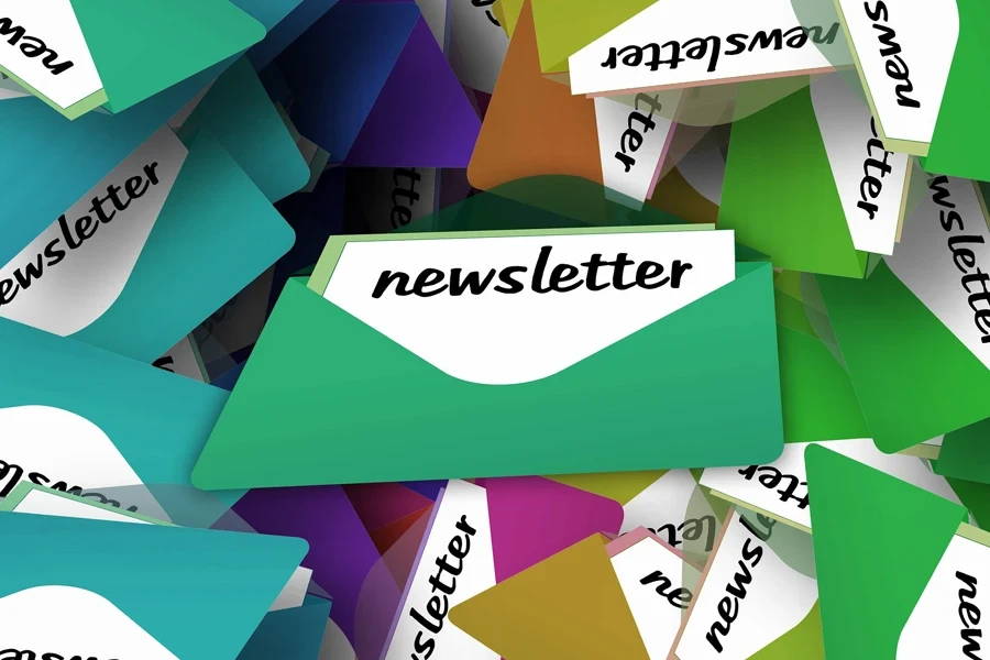 An illustration showing several newsletters