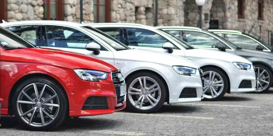 Audi vehicles on the parking