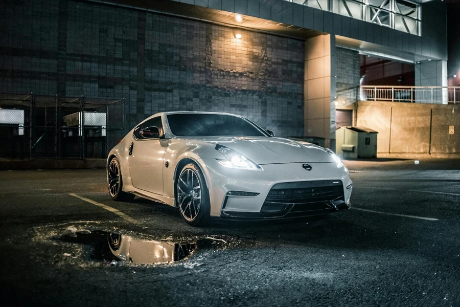 Close-Up Photo Of White Sports Car