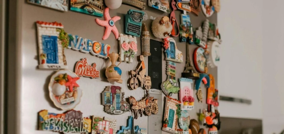 Collection of Magnets on Fridge