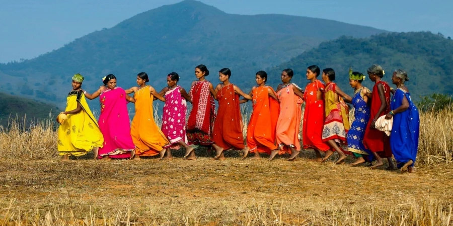 Group of People in Standing on Brown Grass Field