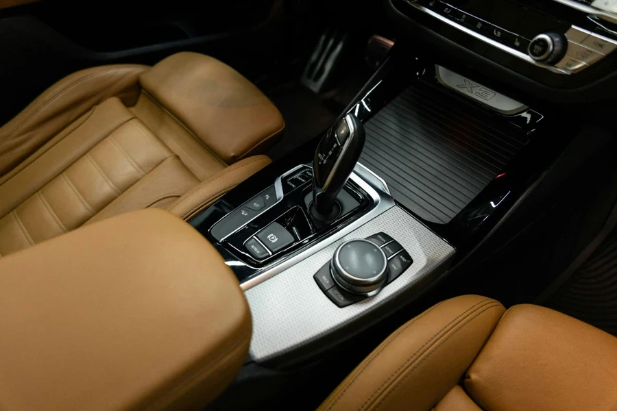 Interior of a BMW X3 with Brown Leather Seats