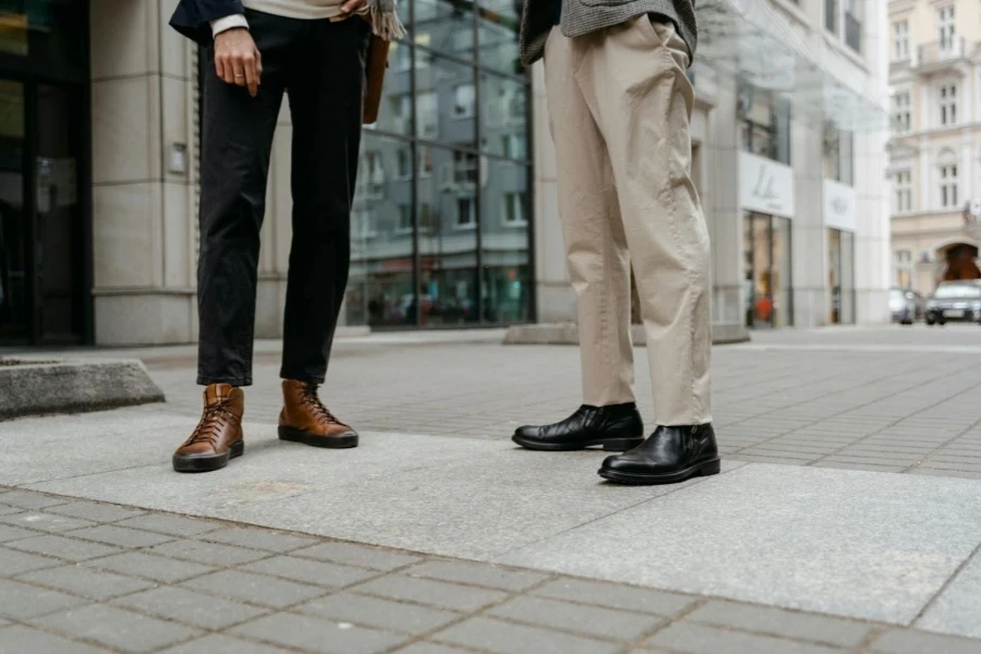 Men Wearing Long Pants and Leather Shoes