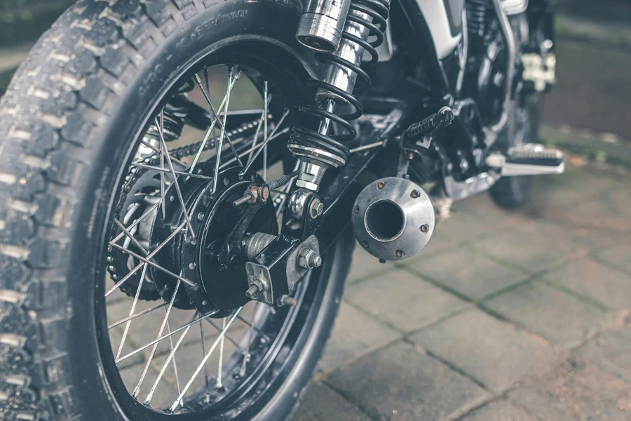 Motorcycle wheel close-up