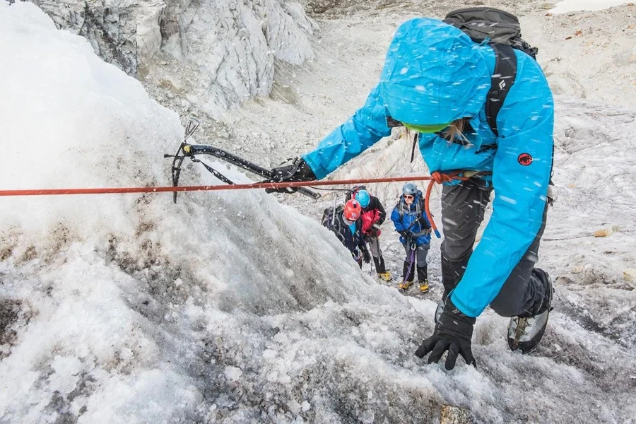 People enjoying ice climbing adventures