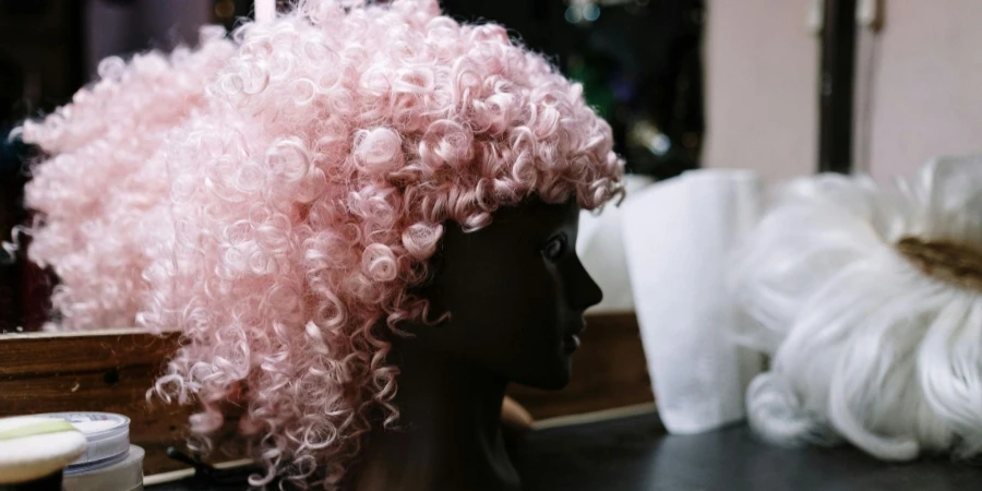 Pink and Curly Wig