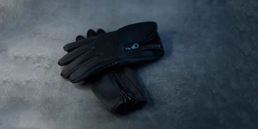 Protective black gloves