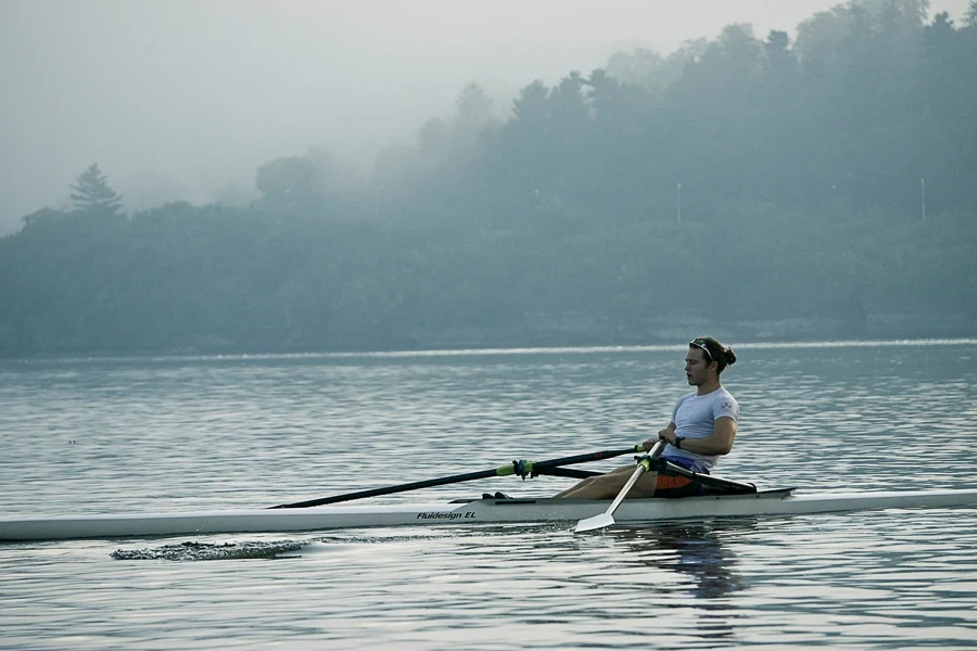 Rowing on a foggy day