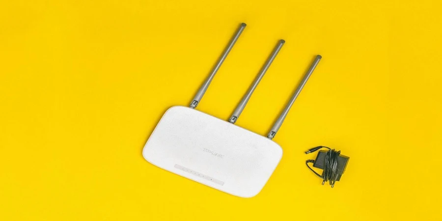 Wifi Router on Yellow Background