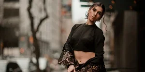 Woman in Black Crop Top