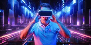 immerse in a surreal, futuristic metaverse