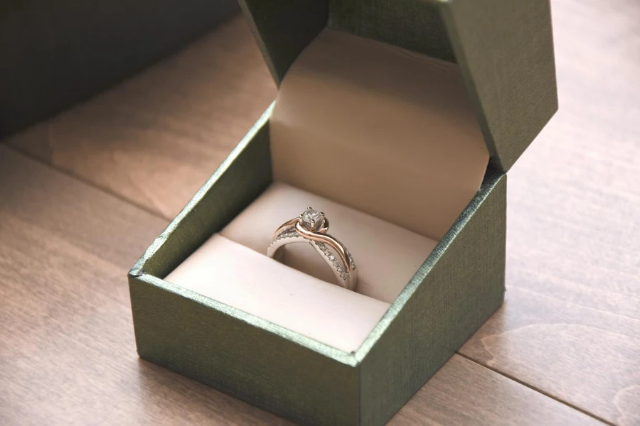 ring in a cardboard gift box