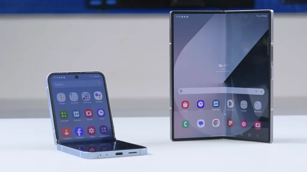 the newly released Samsung flip and fold phones