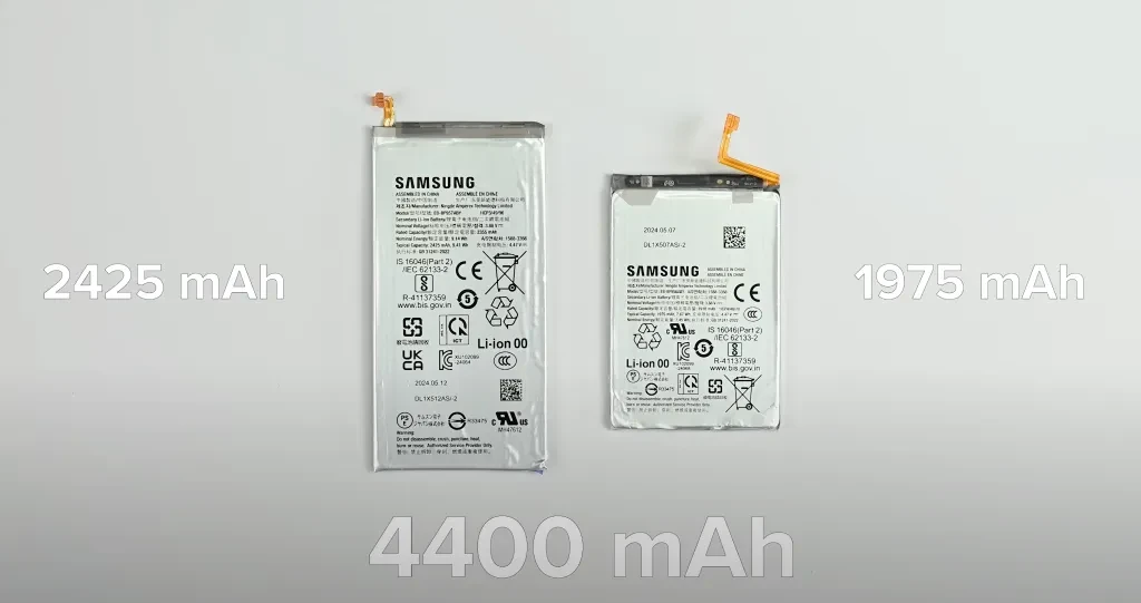 the two batteries of the Samsung Z Fold 6