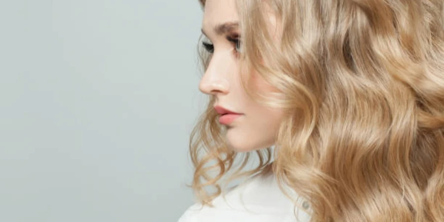 A Young Blonde Woman with the Wavy Hair