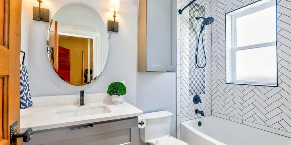 A modern clean and organized bathroom