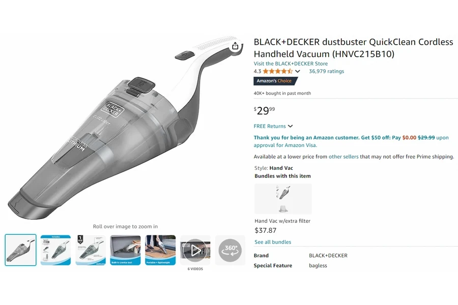 BLACK+DECKER dustbuster AdvancedClean cordless handheld vacuum