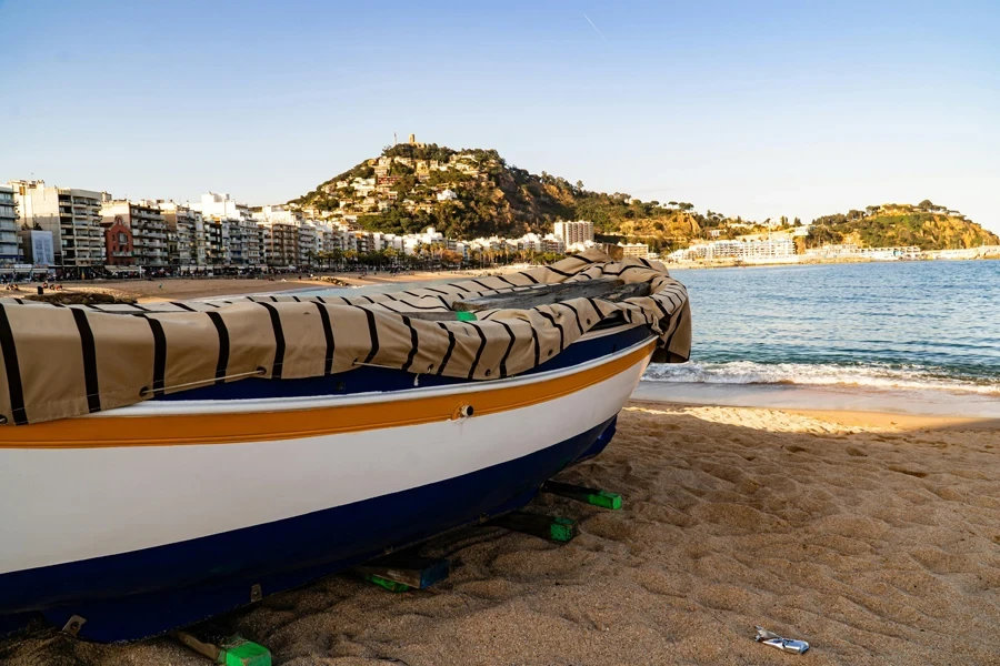 Boat Docked on Shore