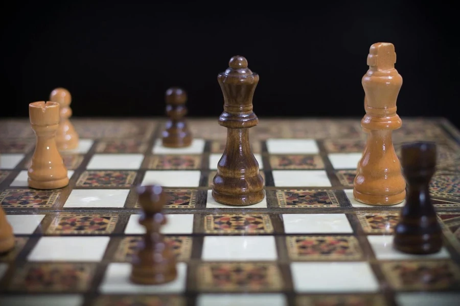 Brown White and Red Chess Board