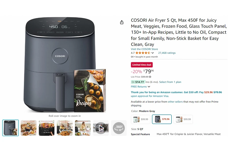 COSORI 5 QT Fryer