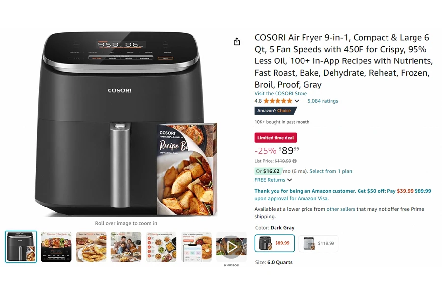 COSORI Compact 6 Qt Fryer