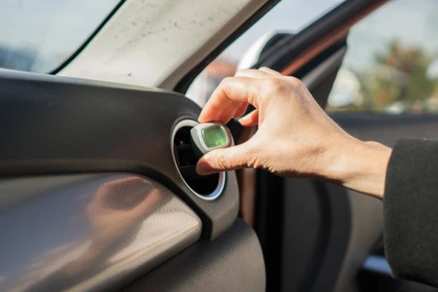 Car Air Freshener Mounted to Ventilation Panel