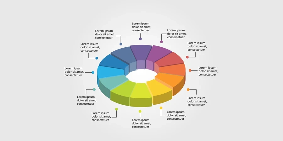 Circle pie chart template for infographic for presentation for 12 element