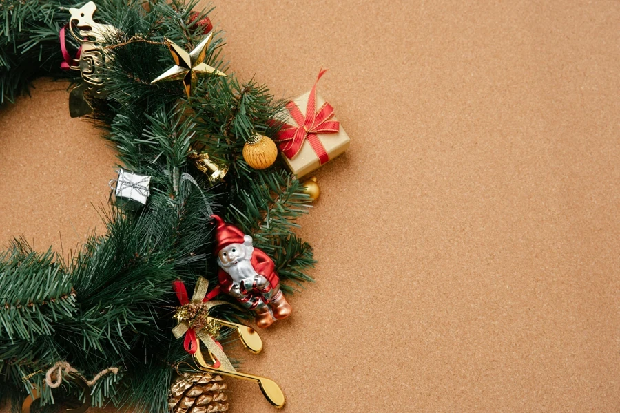 Close-Up Shot of a Christmas Wreath