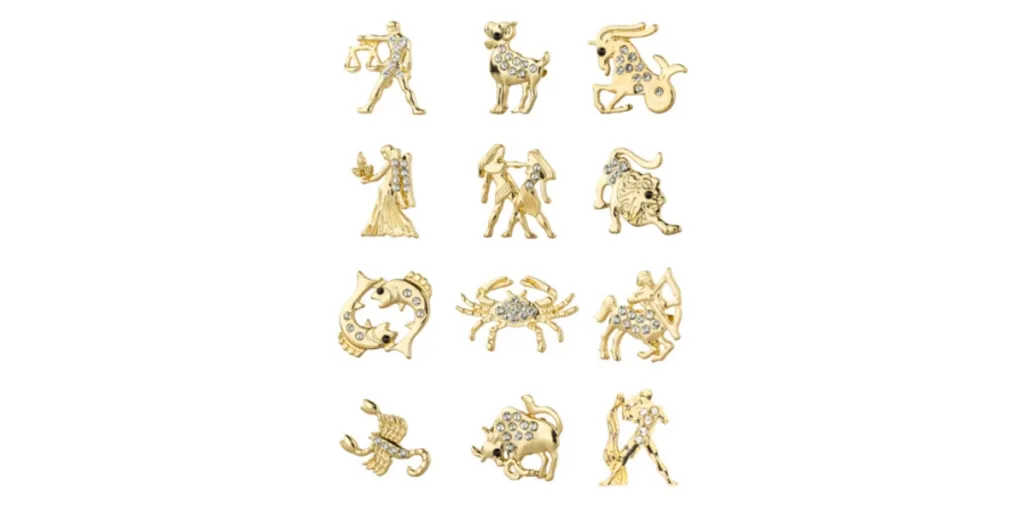 Costume jewelry in the 12 zodiac signs