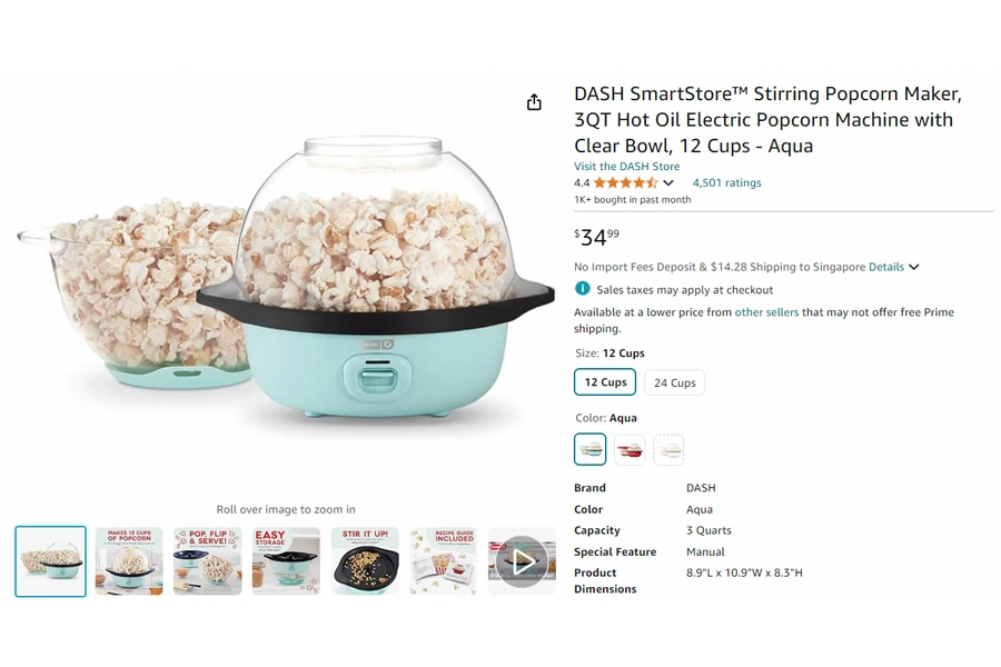 Dash SmartStore™ Stirring Popcorn Maker