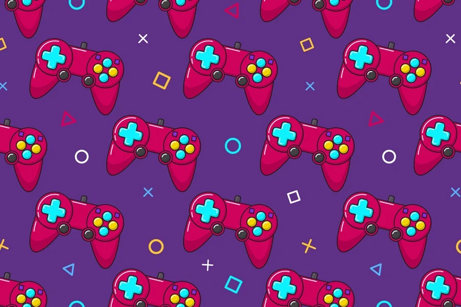 Gamepad controller wallpaper on violet background