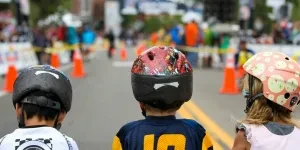 Getting ready for the strider race down Main Street