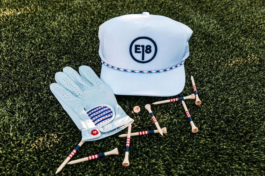 Golf hat, glove and Red White & Blue Tees