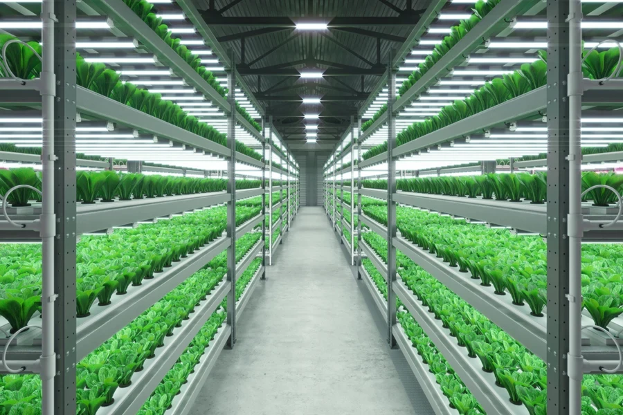 Indoor hydroponic vegetable plant factory